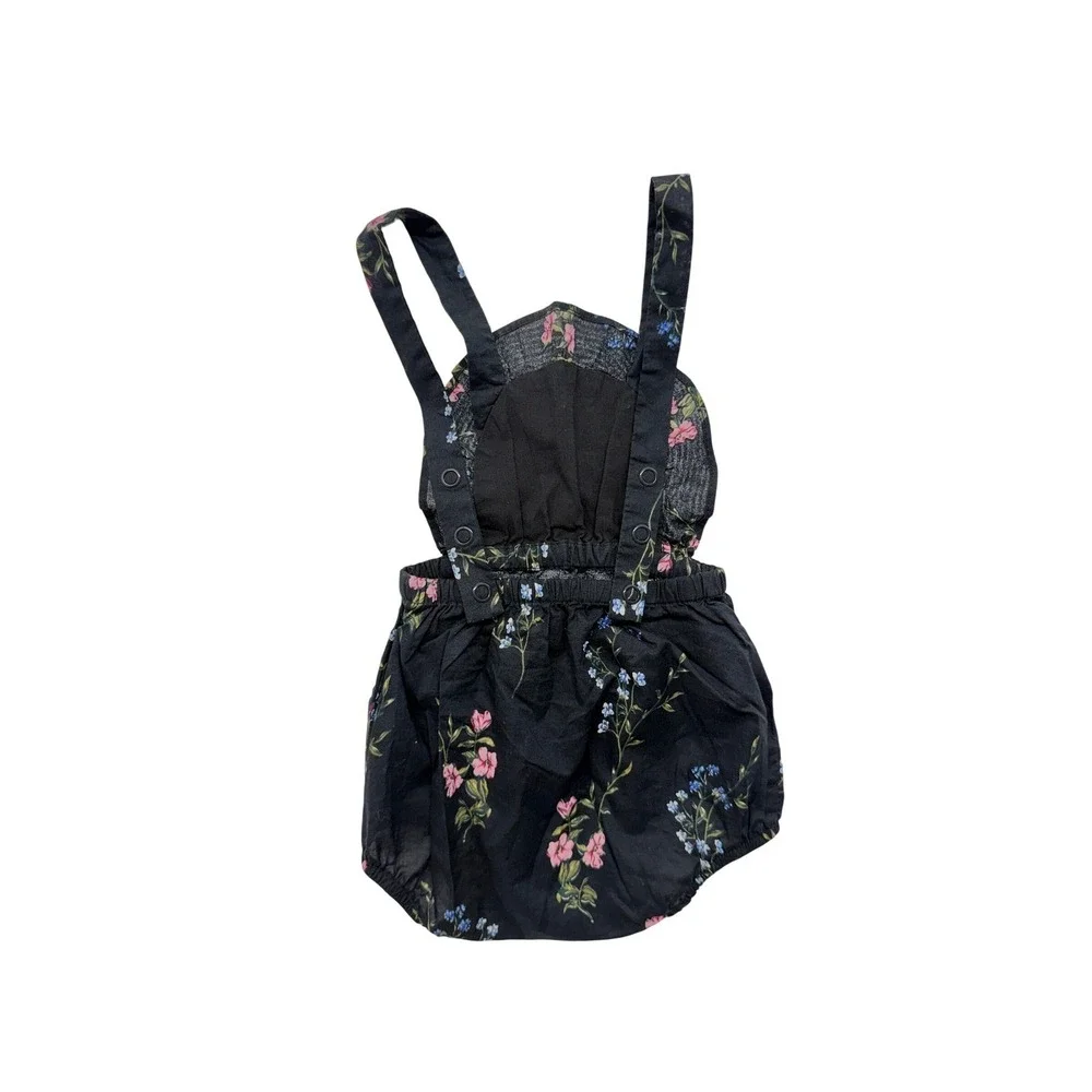 Lil Lemons by For Love and Lemons Baby Girls Floral Romper Black 3-6 M